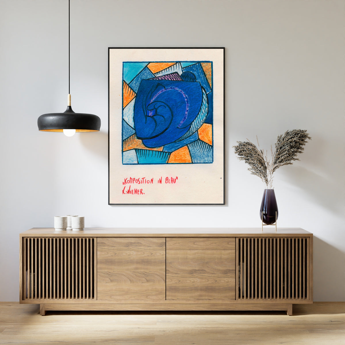 Karl Wiener — Komposition in Blau (Composition in Blue) | Modernist Art Print