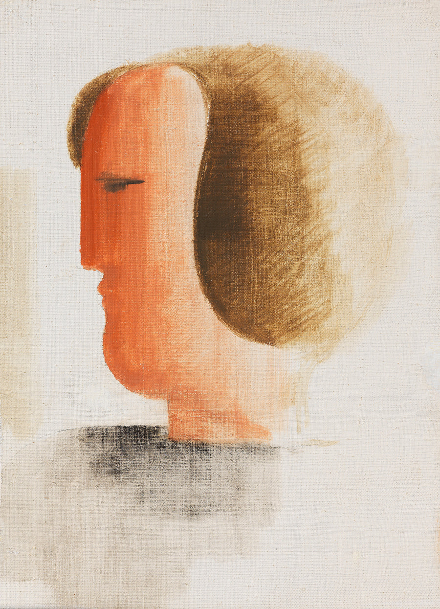 Oskar Schlemmer — Kopf nach links | Art Print shown to scale on a wall above a sofa