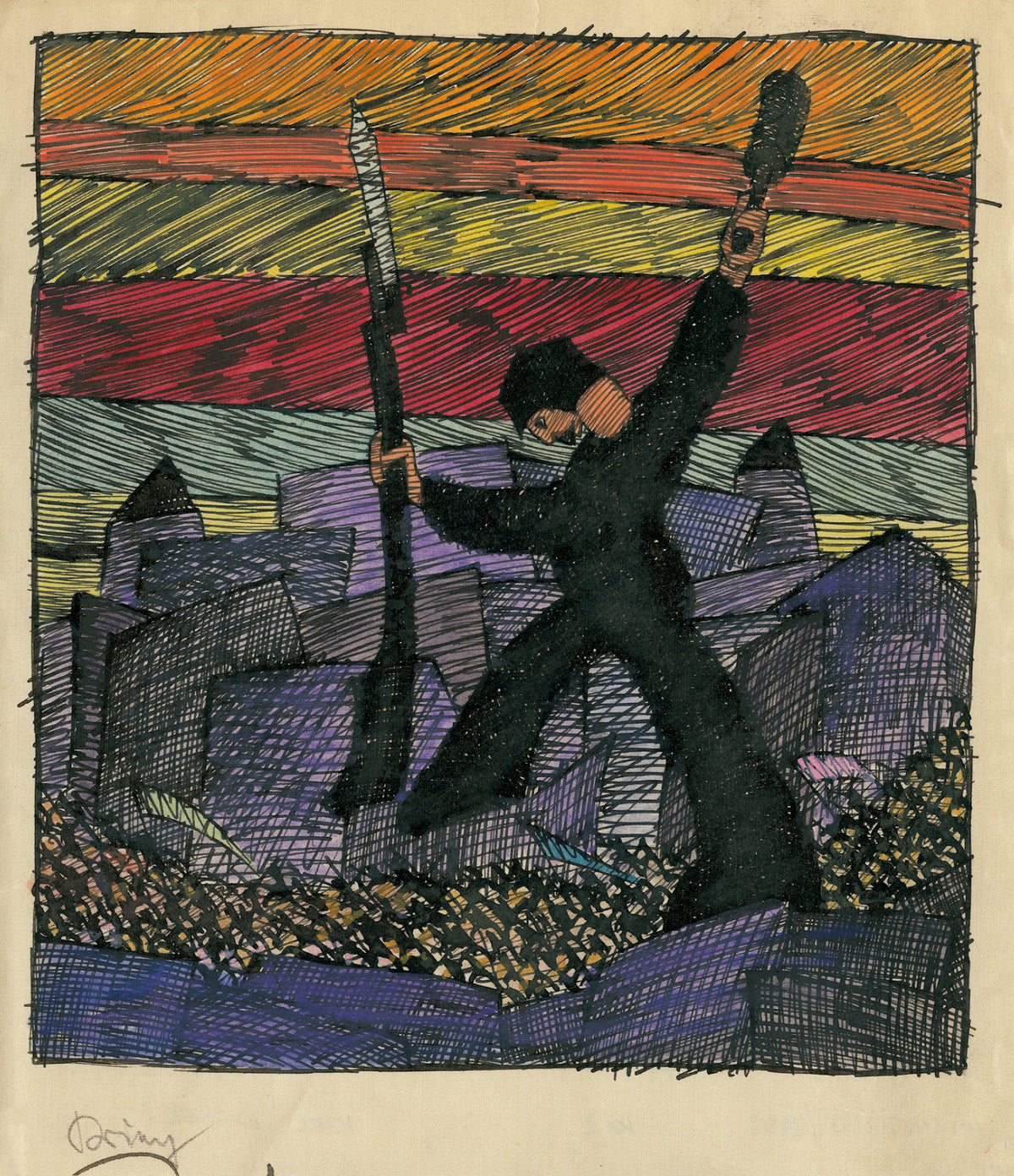 Karl Wiener — Krieg (War) | Expressionist Art Print