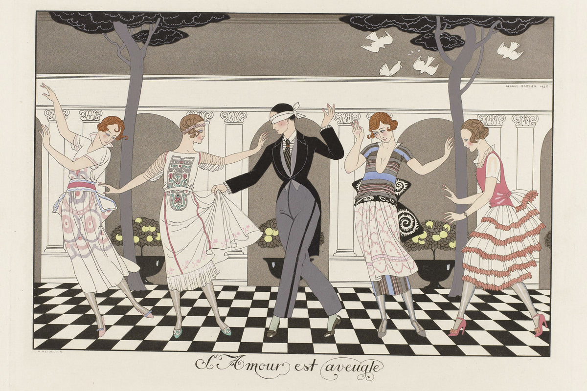 George Barbier — L'Amour est aveugle | Art Deco Fashion Print