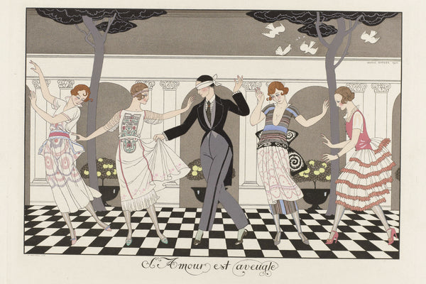 George Barbier — L'Amour est aveugle | Art Deco Fashion Print