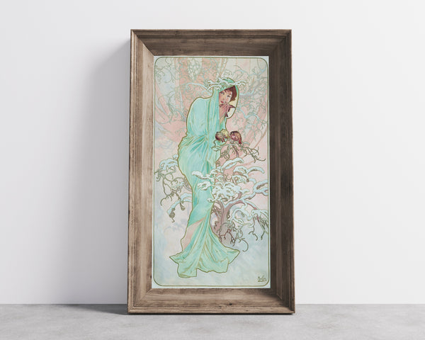 Alphonse Mucha — The Seasons: Winter | Art Nouveau Print