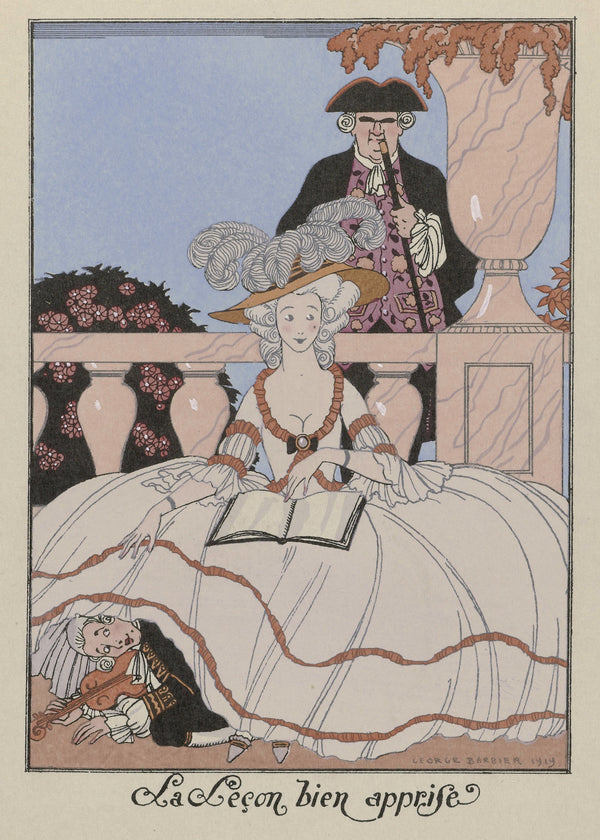 George Barbier — La Leçon bien apprise | Art Deco Fashion Print