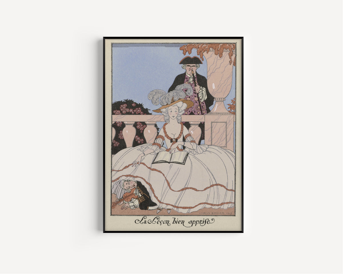 George Barbier — La Leçon bien apprise | Art Deco Fashion Print