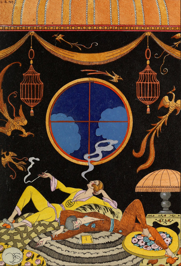 George Barbier — La Paresse [Laziness] | Art Deco Fashion Print