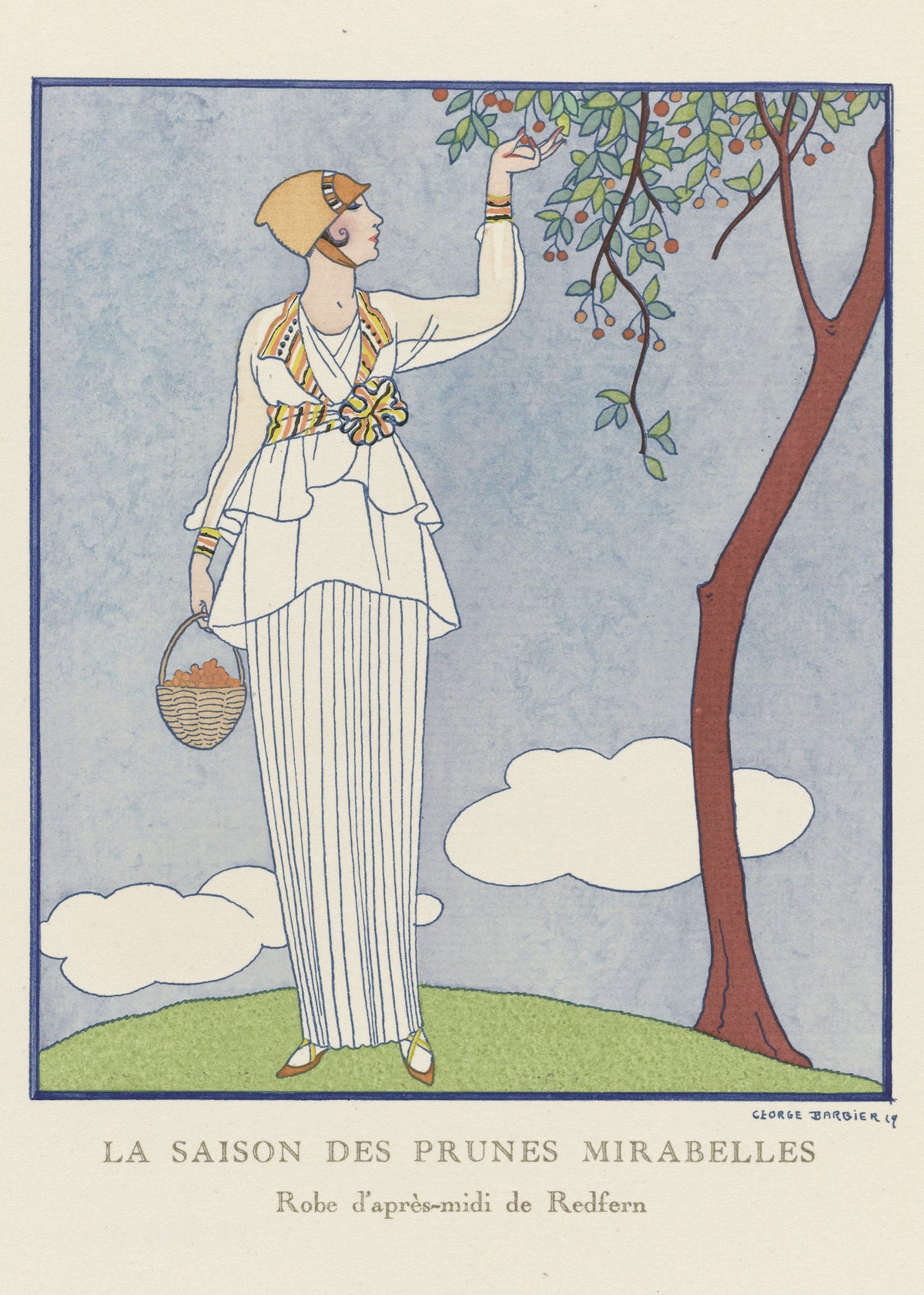 George Barbier — La Saison des prunes mirabelles, robe d'après-midi de Redfern | Art Deco Fashion Print
