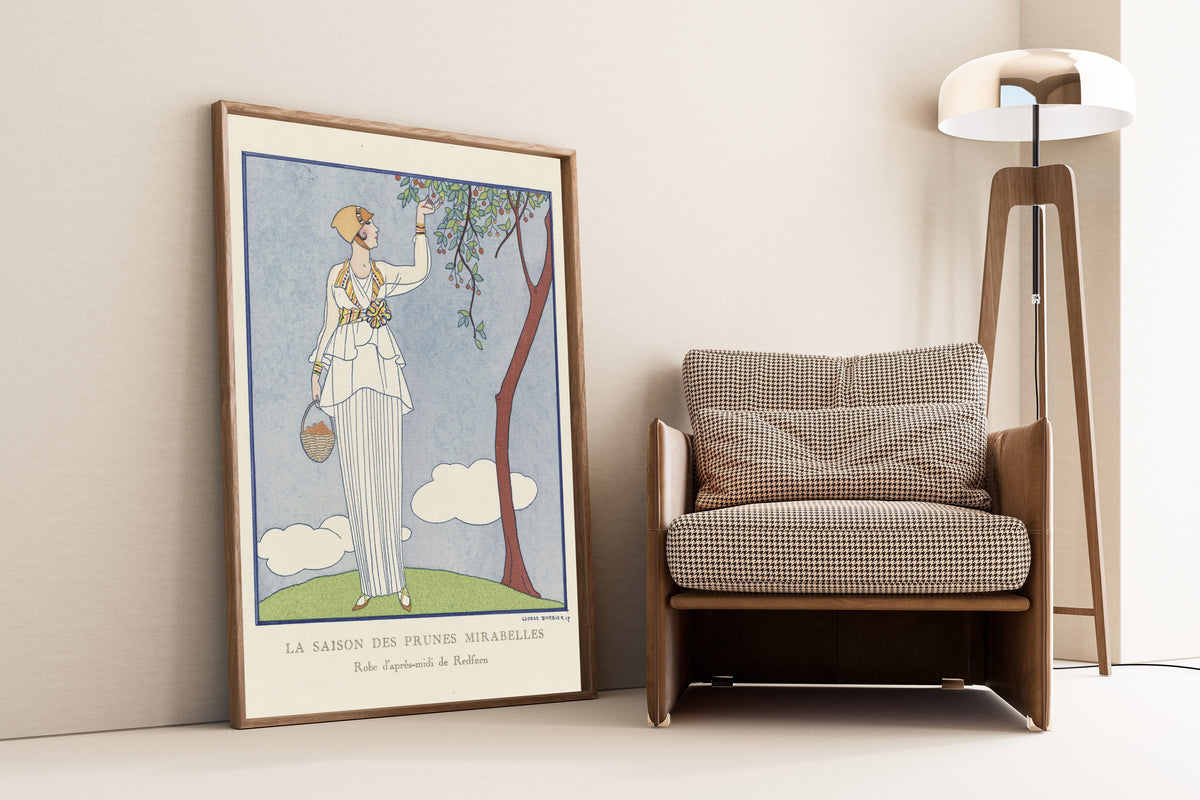 George Barbier — La Saison des prunes mirabelles, robe d'après-midi de Redfern | Art Deco Fashion Print
