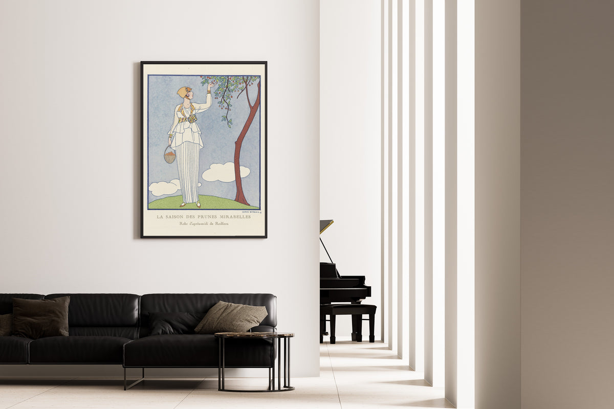 George Barbier — La Saison des prunes mirabelles, robe d'après-midi de Redfern | Art Deco Fashion Print