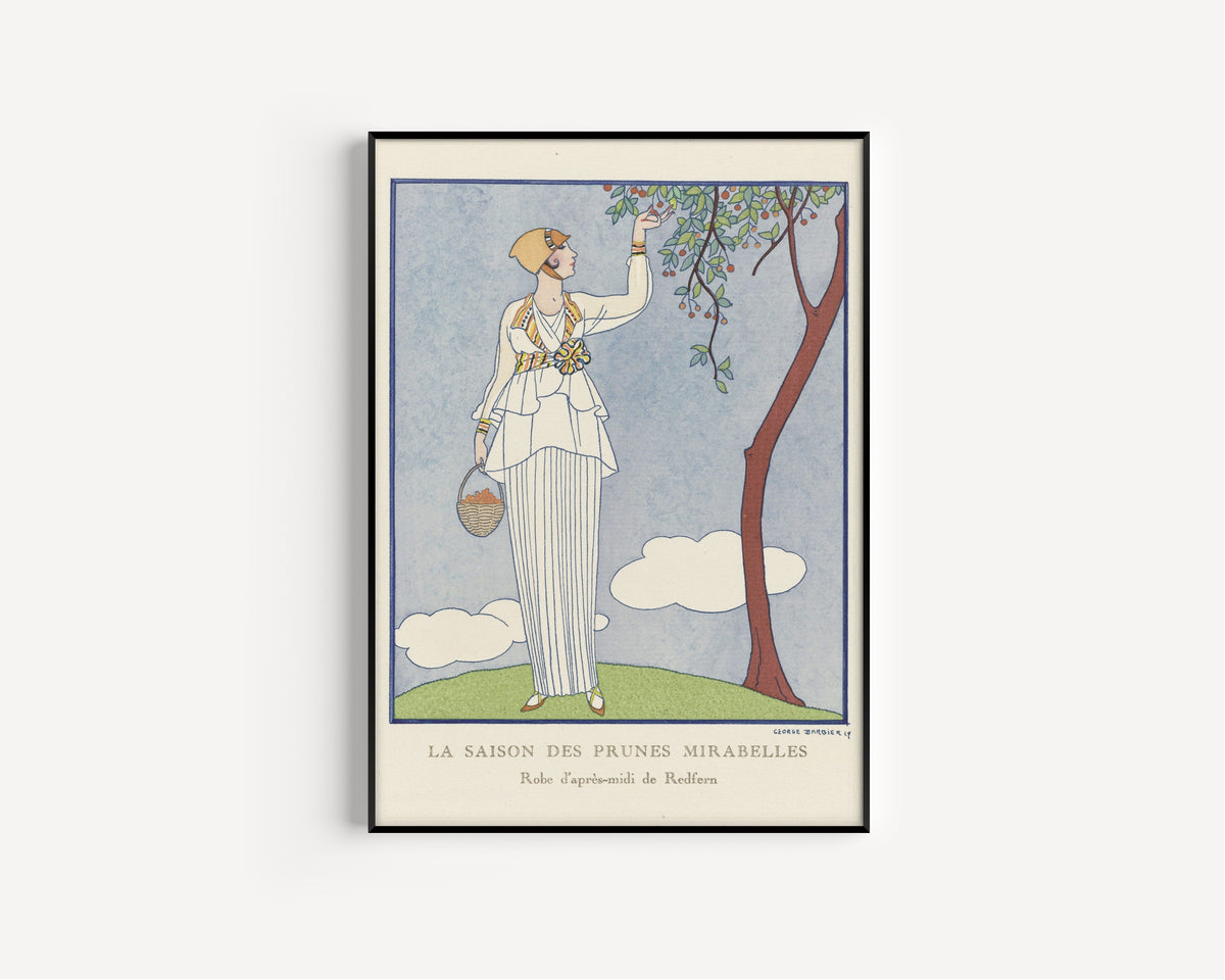 George Barbier — La Saison des prunes mirabelles, robe d'après-midi de Redfern | Art Deco Fashion Print