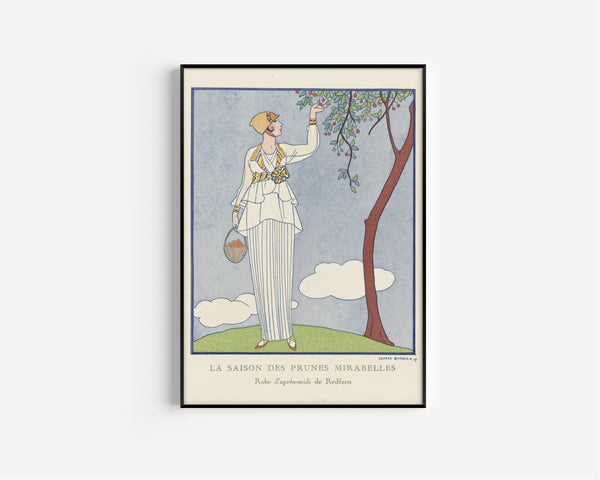 George Barbier — La Saison des prunes mirabelles, robe d'après-midi de Redfern | Art Deco Fashion Print