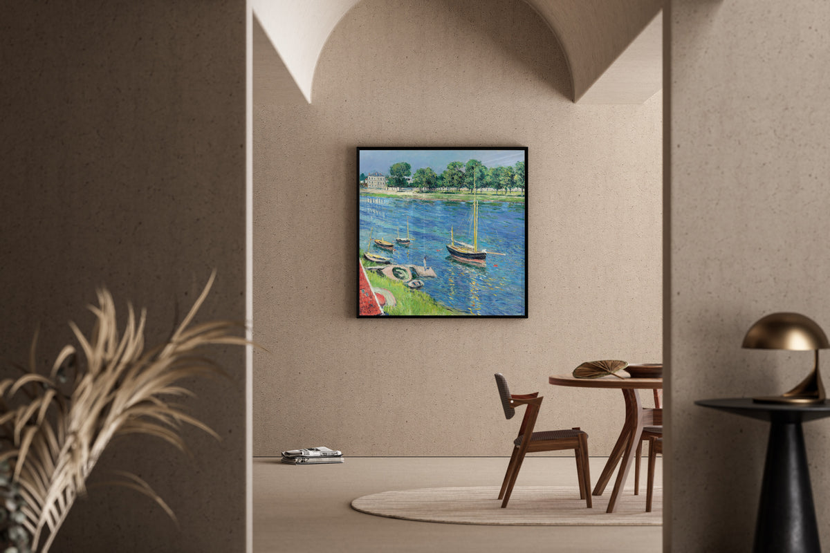 Gustave Caillebotte — La Seine à Argenteuil, bateaux au mouillage | Fine Art Print