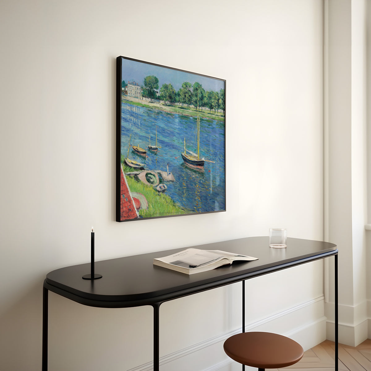 Gustave Caillebotte — La Seine à Argenteuil, bateaux au mouillage | Fine Art Print