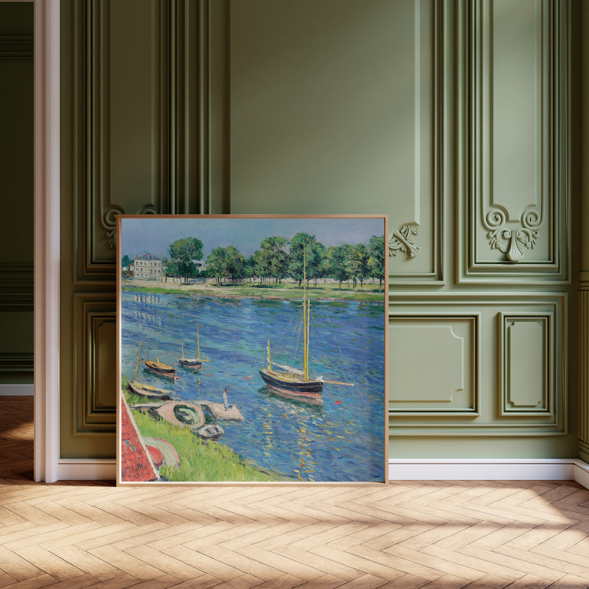 Gustave Caillebotte — La Seine à Argenteuil, bateaux au mouillage | Fine Art Print