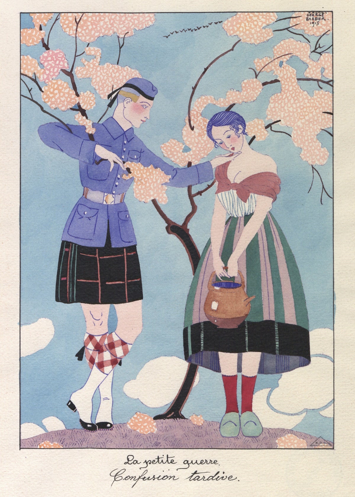 George Barbier — La petite guerre: Confusion tardive | Art Deco Fashion Print