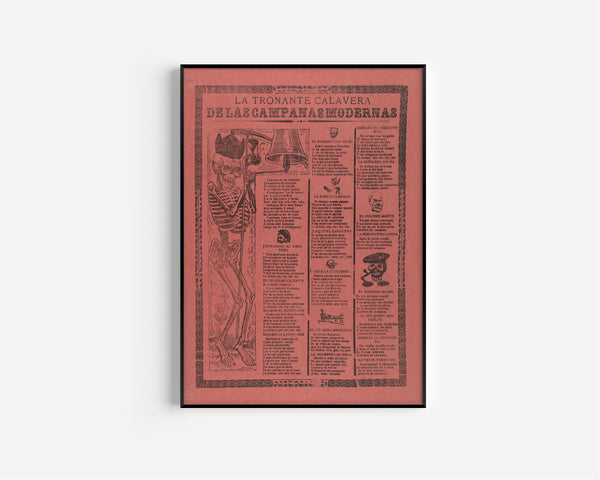 José Guadalupe Posada — La tronante calavera de las campanas modernas | Relief Print