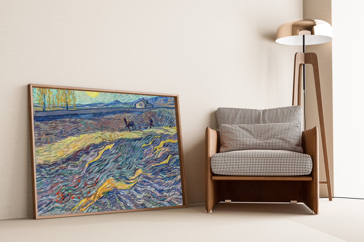Vincent van Gogh — Enclosed Field with Ploughman (Rising Sun) | Fine Art Print