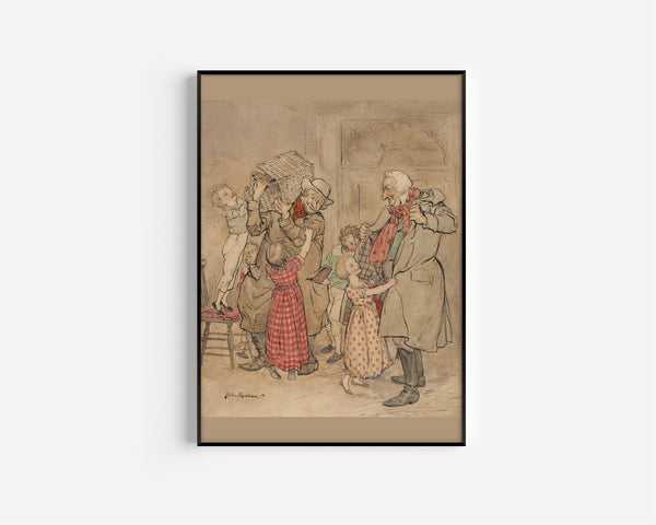Arthur Rackham — Laden with Christmas Toys and Presents | Fairy Tale Illustration Print