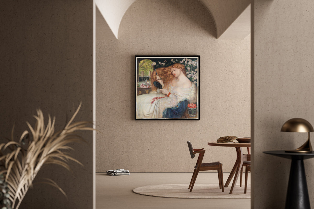 Lady Lilith by Dante Gabriel Rossetti — framed in a sunlit dining corner