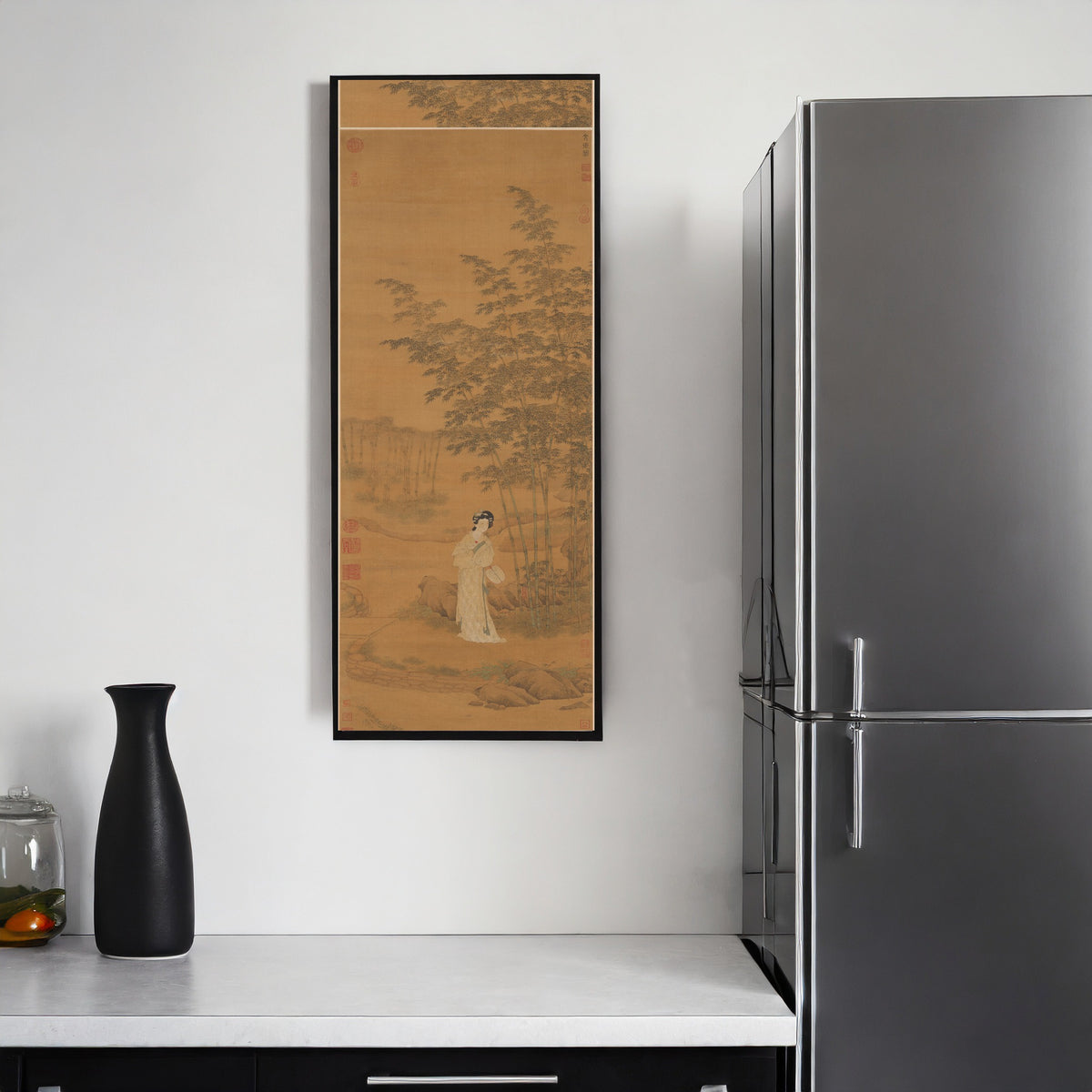 Qiu Ying (attributed) — Lady in a Bamboo Grove | Chinese Ink Painting Art Print