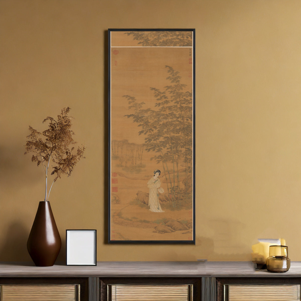 Qiu Ying (attributed) — Lady in a Bamboo Grove | Chinese Ink Painting Art Print