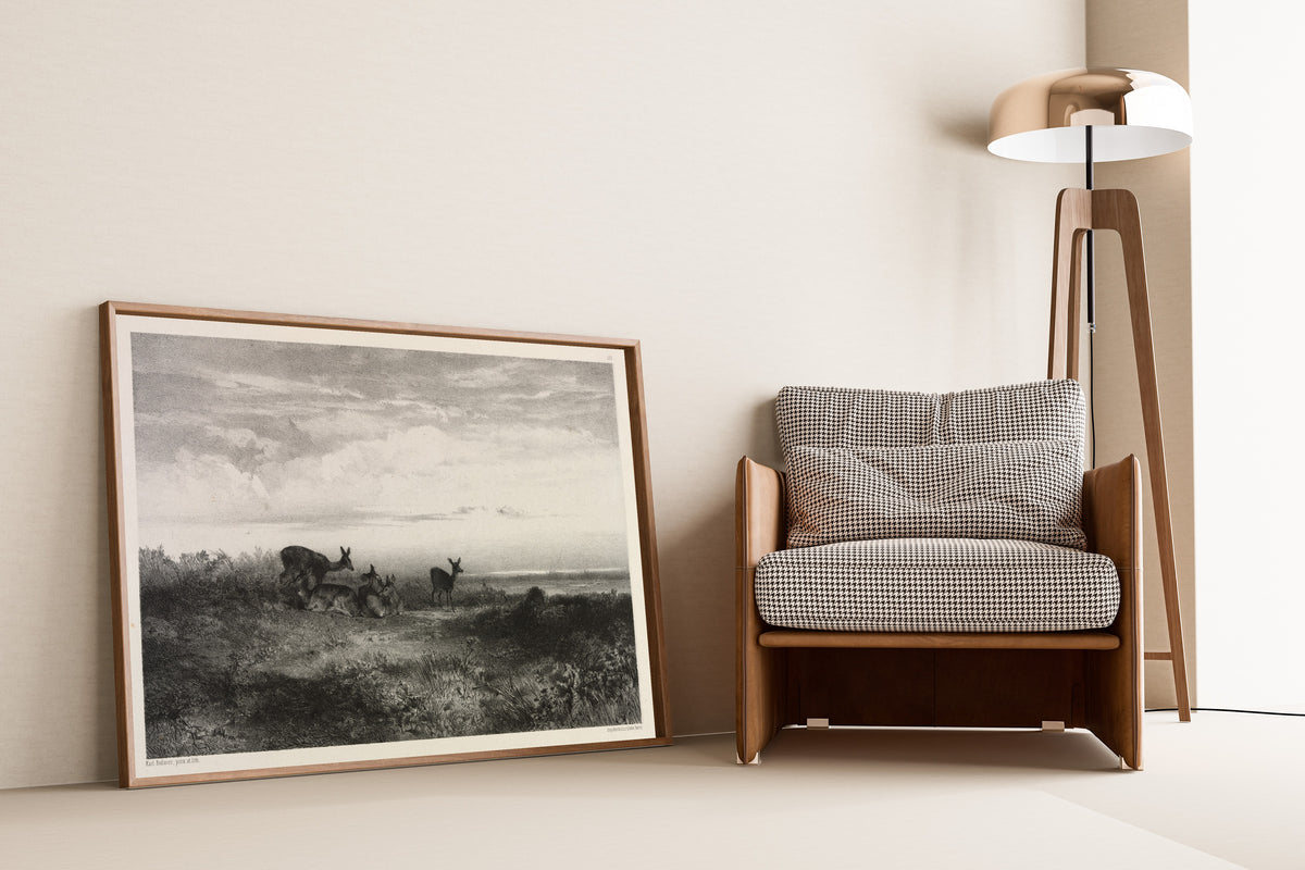 Karl Bodmer — Landscape with Deer | Fine Art Print