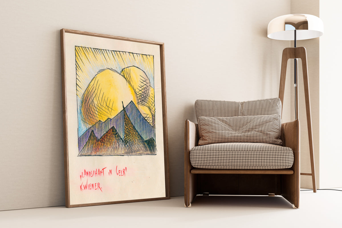 Karl Wiener — Landschaft in Gelb (Landscape in Yellow) | Modernist Landscape Print