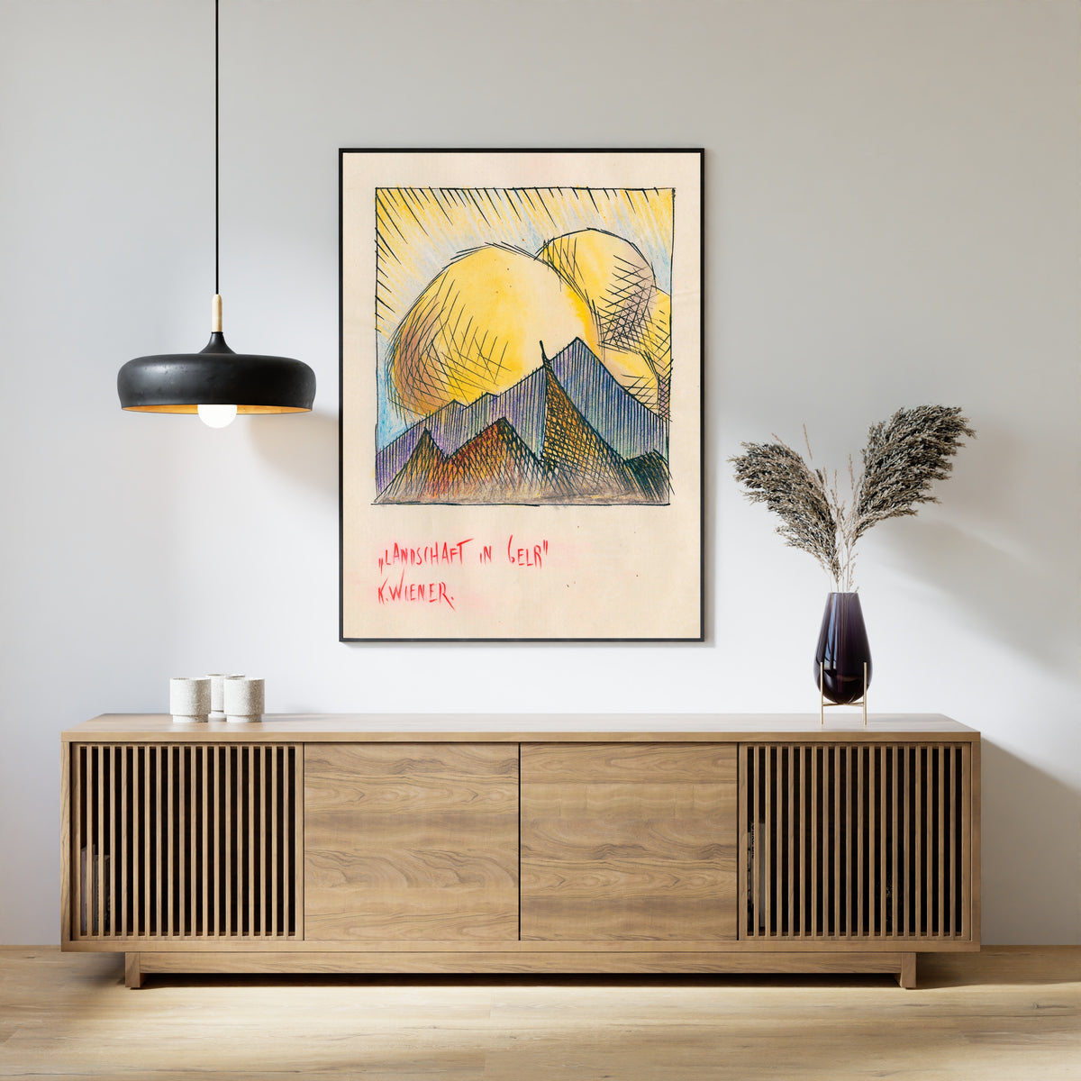 Karl Wiener — Landschaft in Gelb (Landscape in Yellow) | Modernist Landscape Print