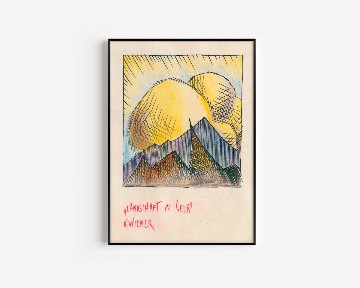 Karl Wiener — Landschaft in Gelb (Landscape in Yellow) | Modernist Landscape Print