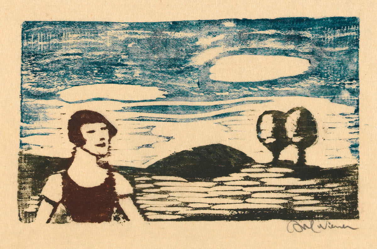 Karl Wiener — Landschaft mit Frau (Landscape with Woman) | Expressionist Art Print