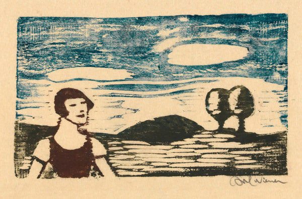 Karl Wiener — Landschaft mit Frau (Landscape with Woman) | Expressionist Art Print