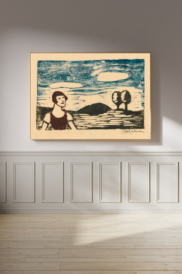 Karl Wiener — Landschaft mit Frau (Landscape with Woman) | Expressionist Art Print