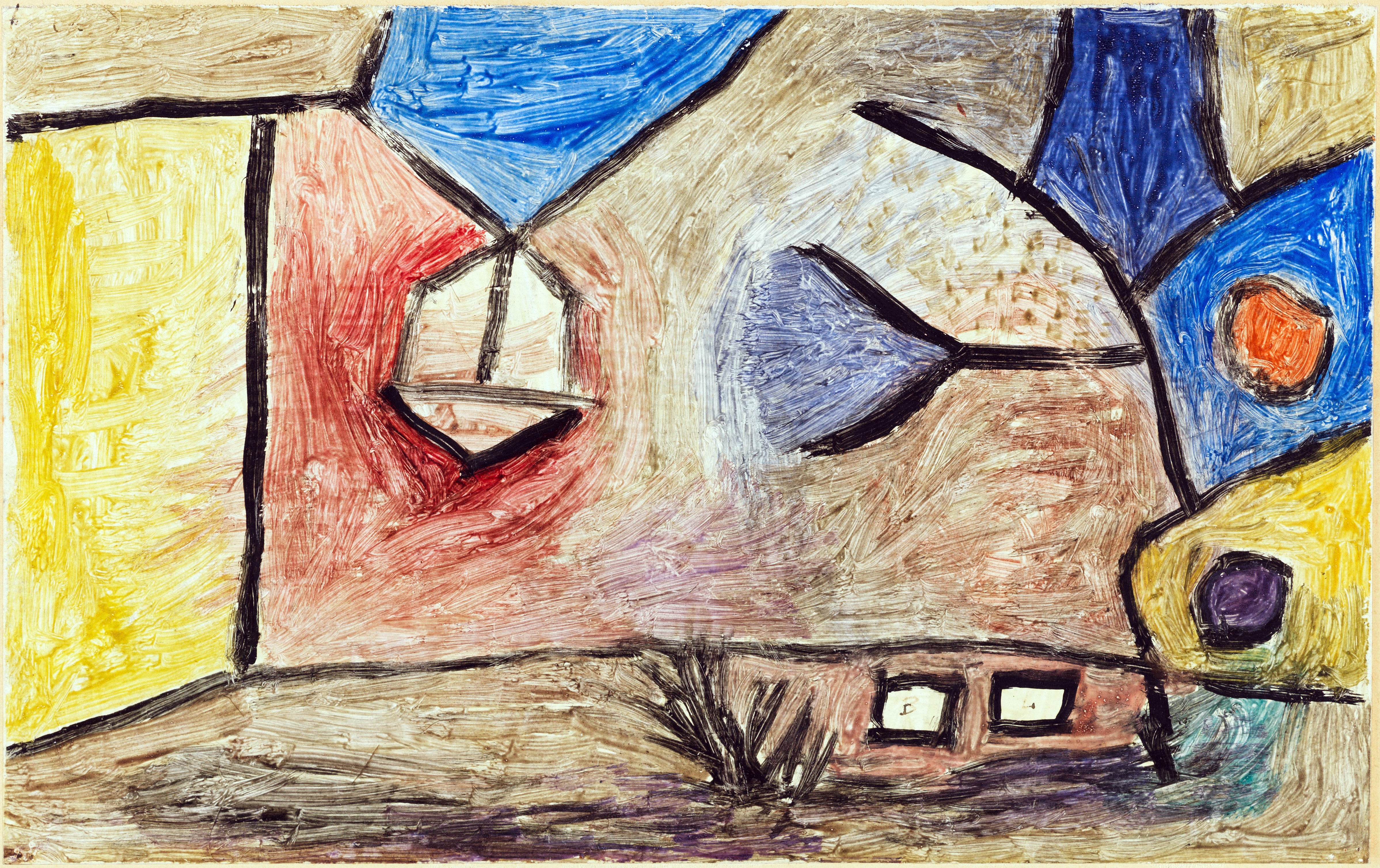 Paul Klee - Landscape BL | Modern Abstract Wide Panoramic Art (available handframed or unframed) 2x1
