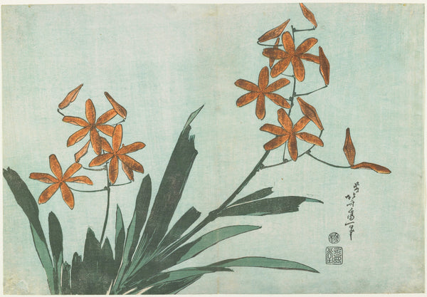 Katsushika Hokusai — Large Flowers: Leopard Lily | Japanese Woodblock Print (Ukiyo-e)