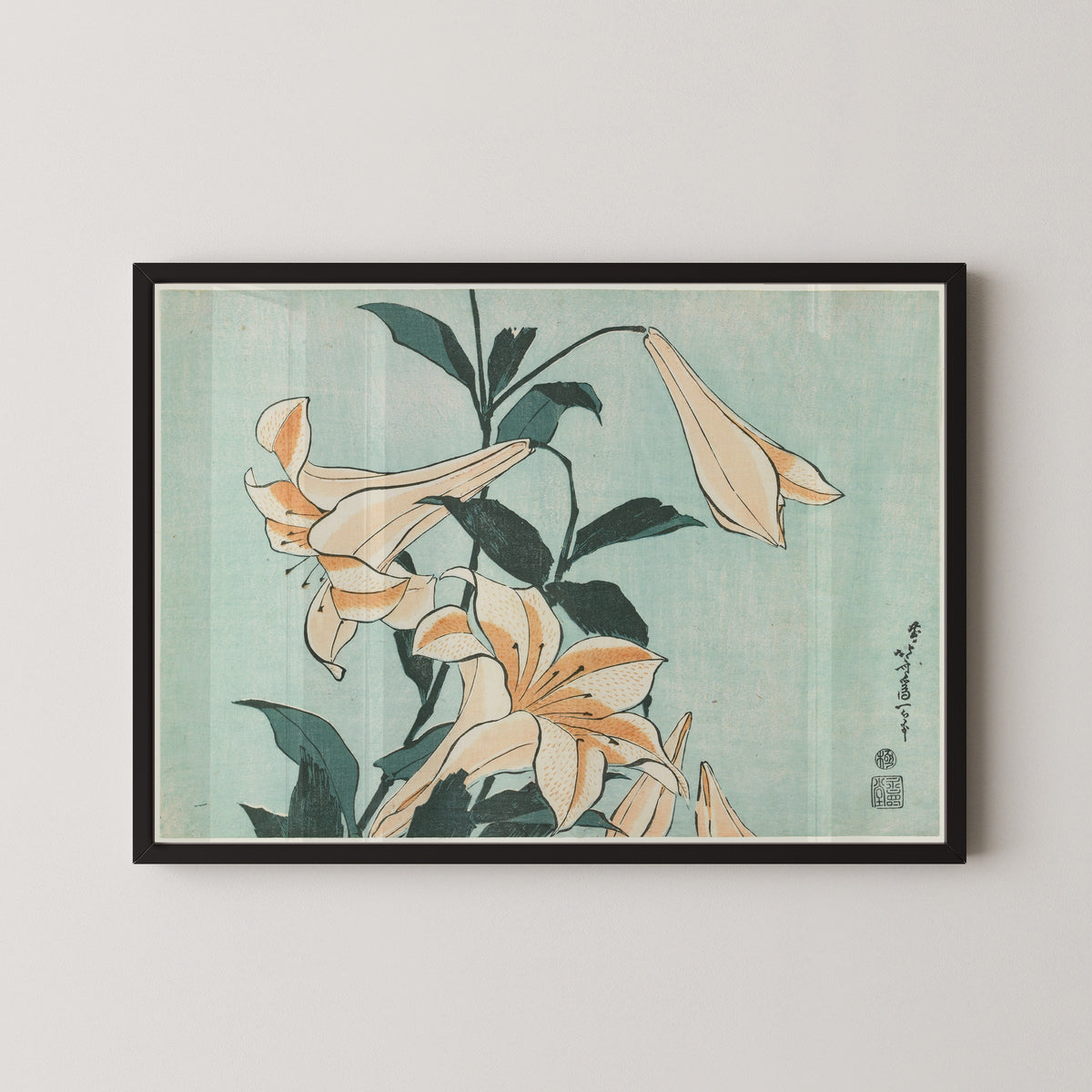 Katsushika Hokusai — Large Flowers: Lilies | Japanese Woodblock Print (Ukiyo-e)