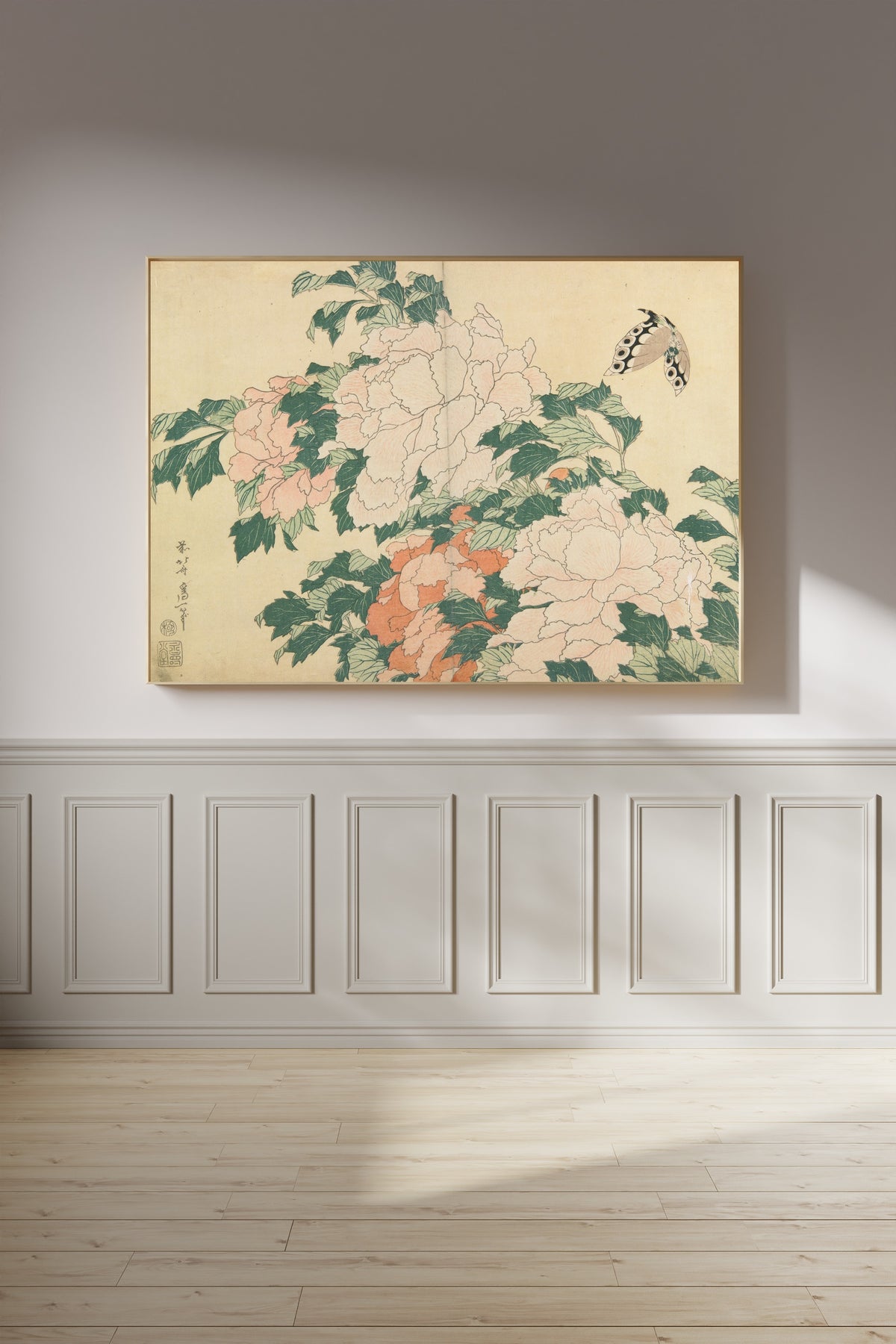 Katsushika Hokusai — Large Flowers: Peonies and Butterfly | Japanese Woodblock Print (Ukiyo-e)
