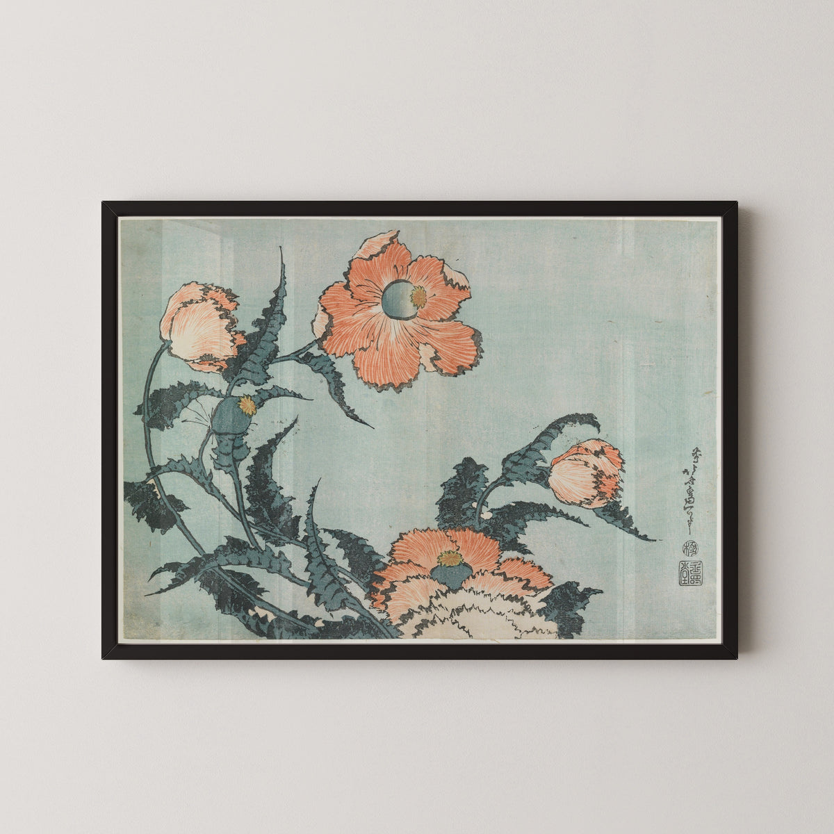 Katsushika Hokusai — Large Flowers: Poppies | Japanese Woodblock Print (Ukiyo-e)