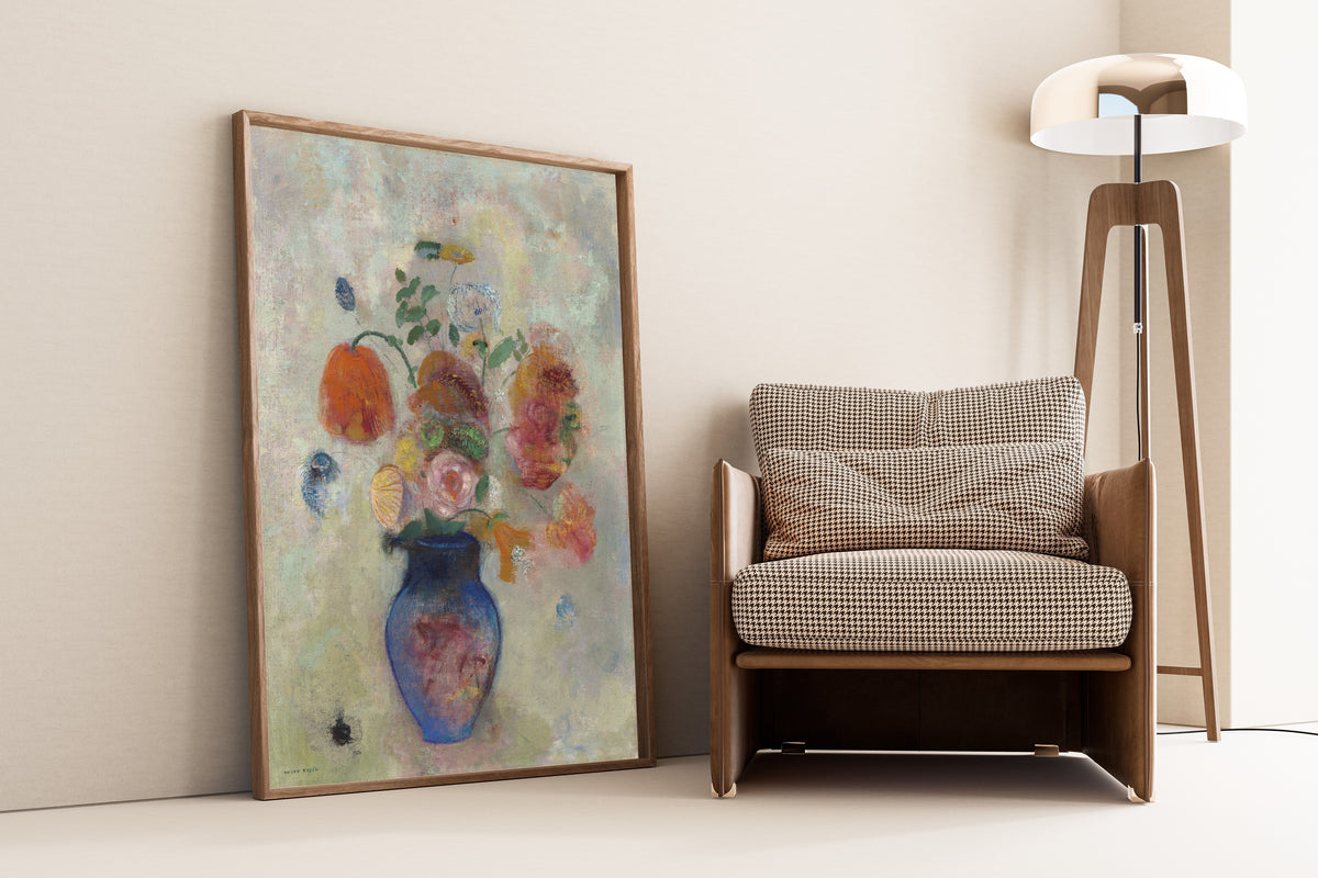 Odilon Redon — Large Vase with Flowers (Blue Vase) | Symbolist Art Print
