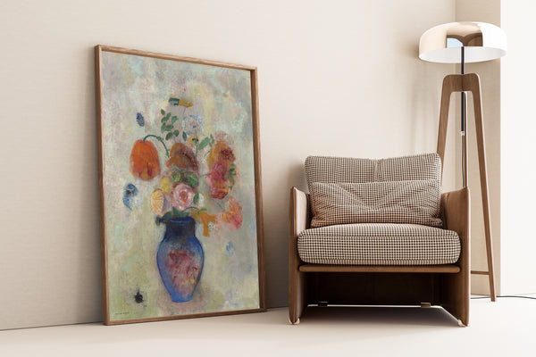 Odilon Redon — Large Vase with Flowers (Blue Vase) | Symbolist Art Print