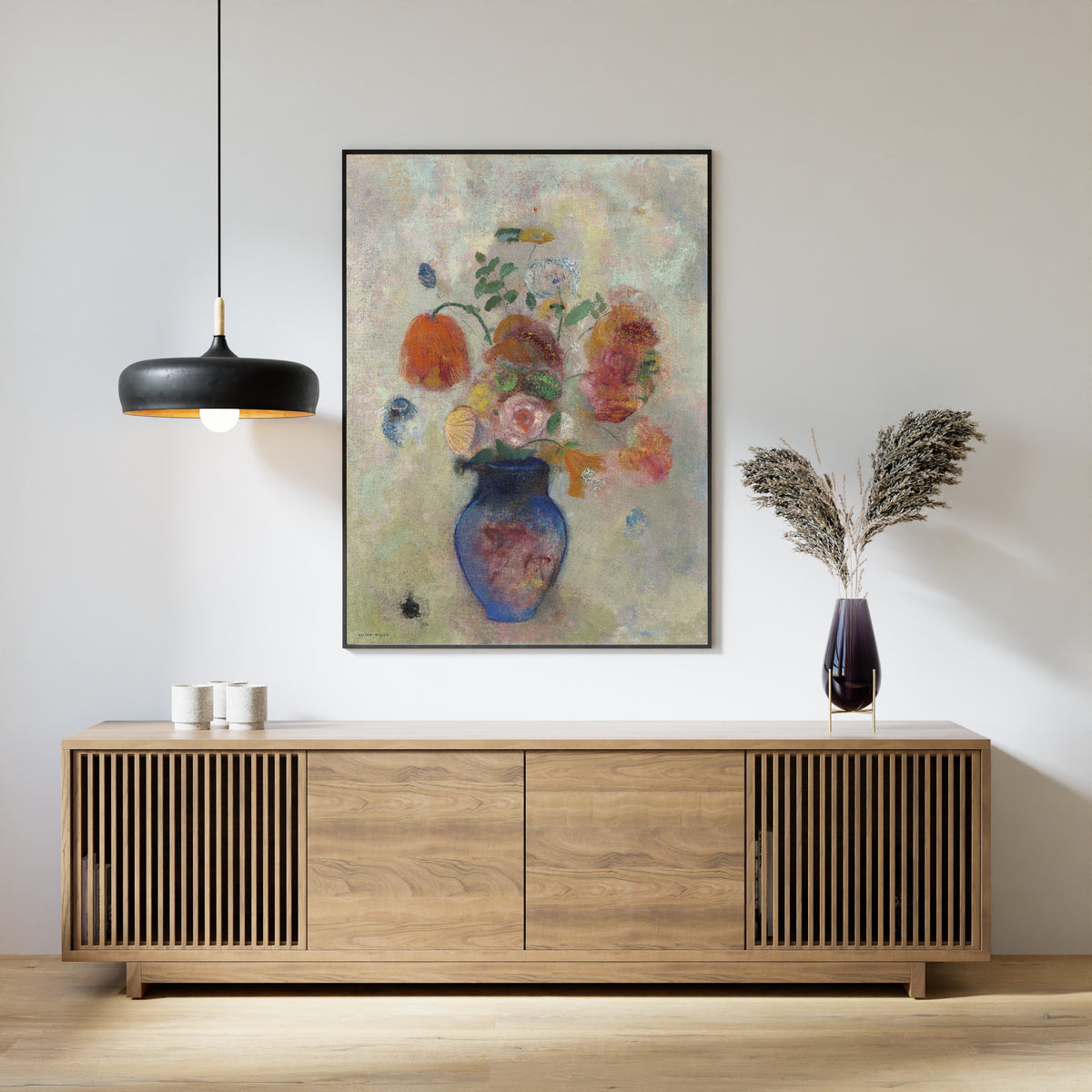 Odilon Redon — Large Vase with Flowers (Blue Vase) | Symbolist Art Print