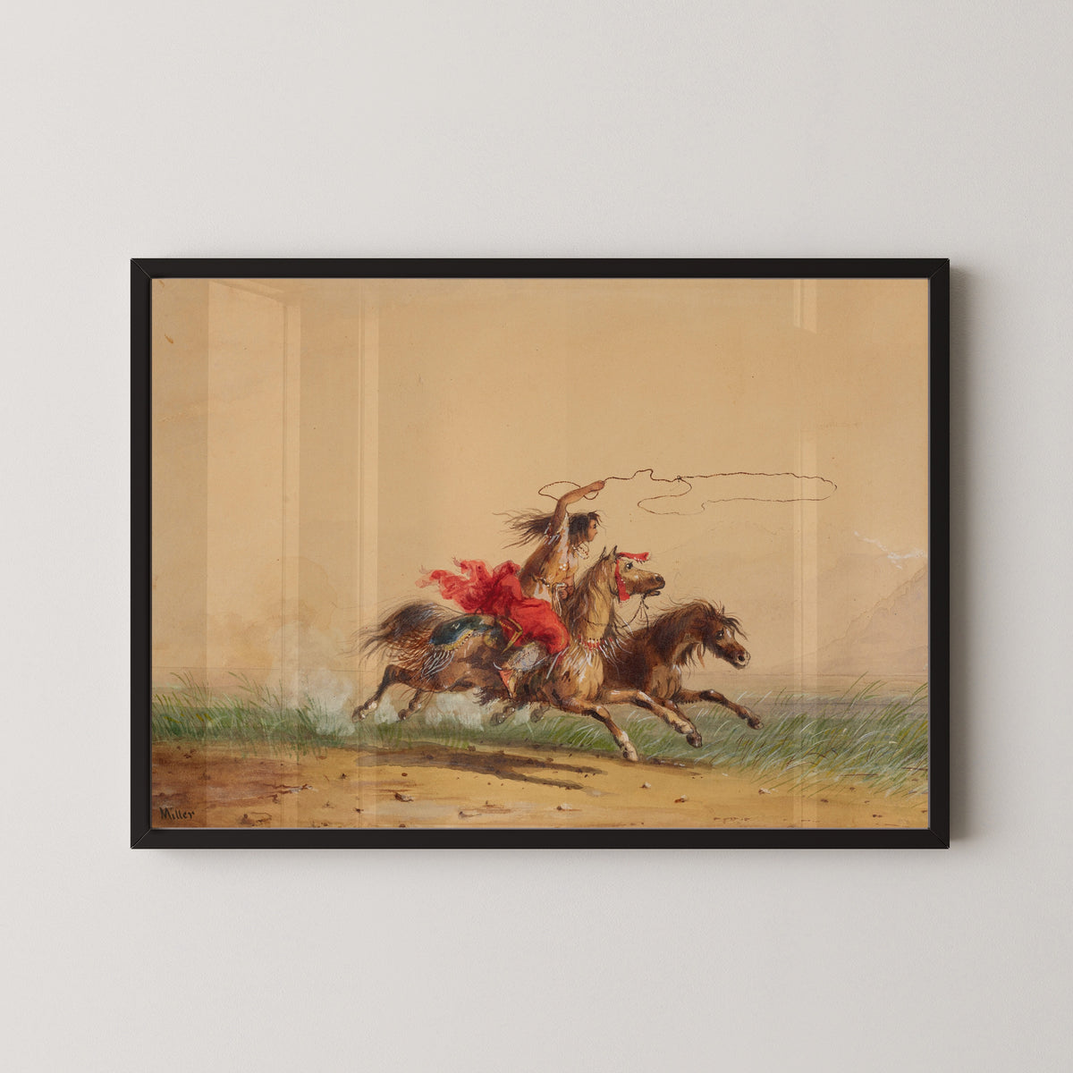 Alfred Jacob Miller — Lassoing Wild Horses | Western Art Print