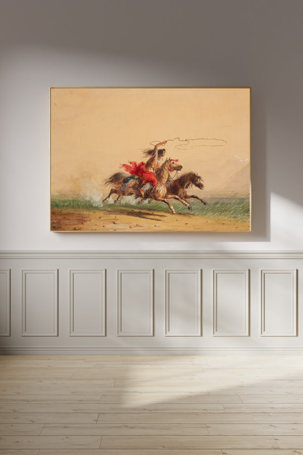 Alfred Jacob Miller — Lassoing Wild Horses | Western Art Print