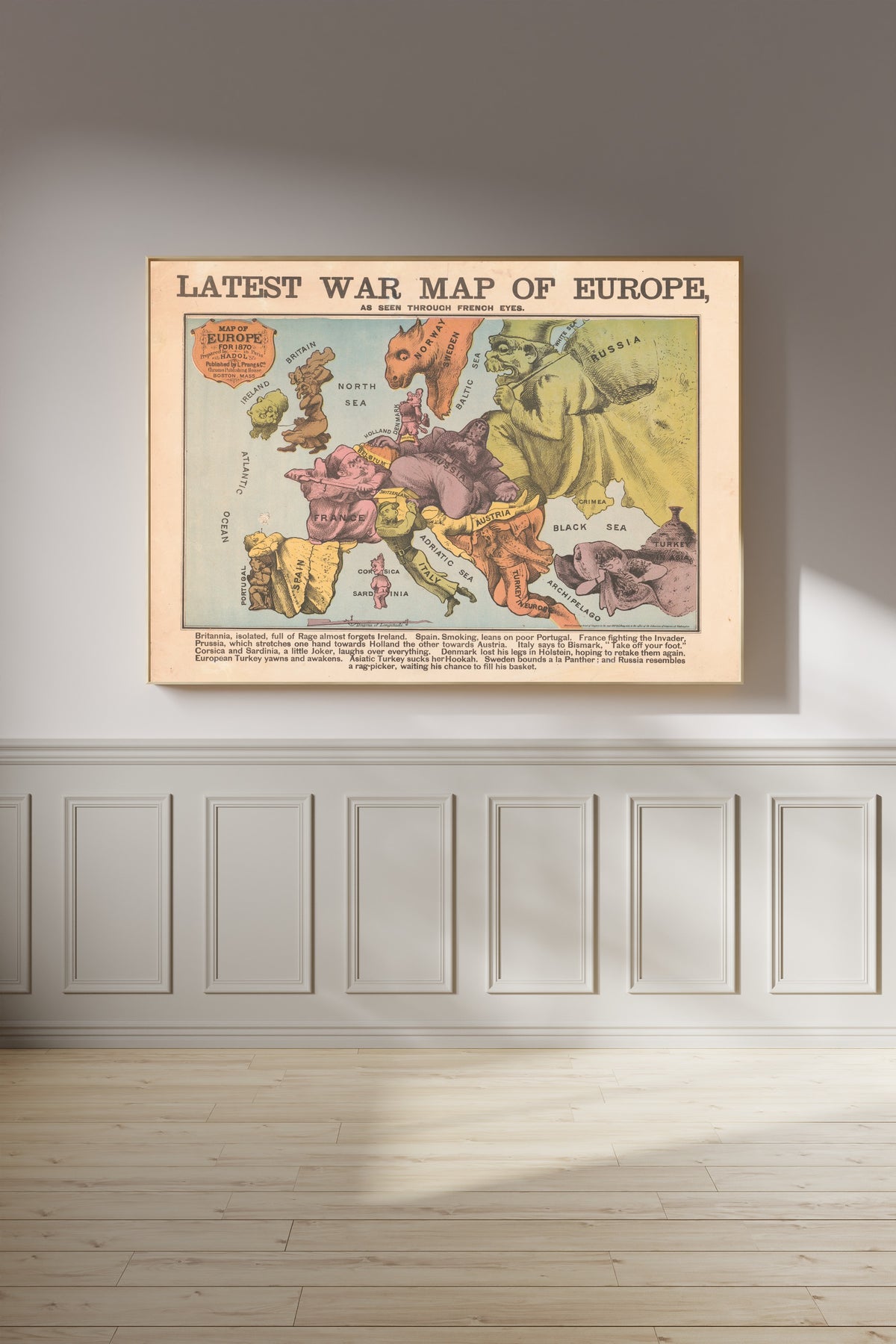 Louis Prang & Co. — Latest War Map of Europe, as Seen Through French Eyes | Satirical Map Print