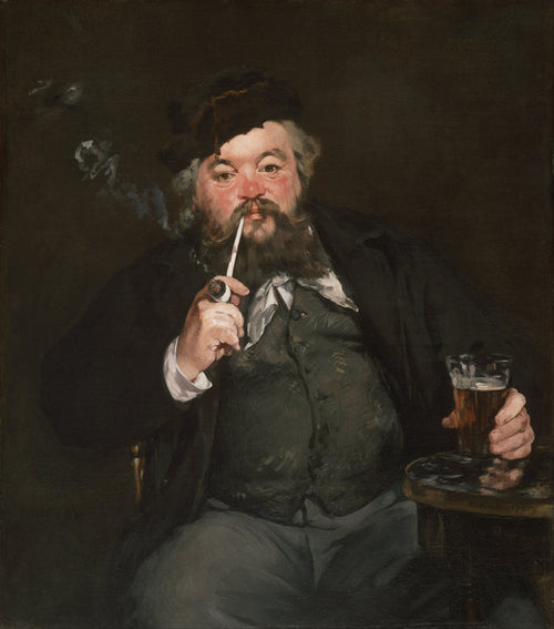 Le Bon Bock by Édouard Manet — A stout bearded drinker with a long pipe and a glass of beer