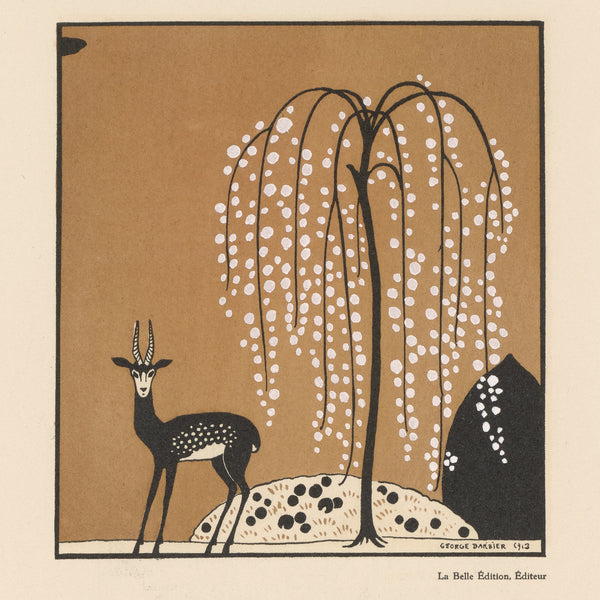 George Barbier — Le Cantique des Cantiques (Antelope and Weeping Tree) | Art Deco Print
