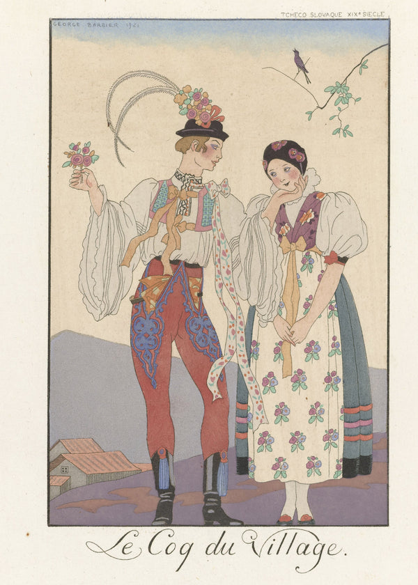 George Barbier — Le Coq du village | Art Deco Fashion Print
