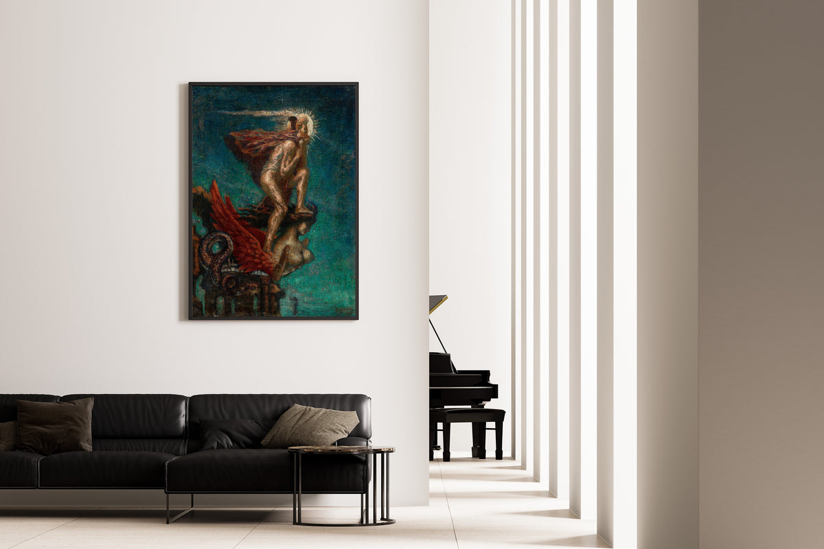 Jean Delville — Le Génie vainqueur (Green Sky) | Symbolist Art Print
