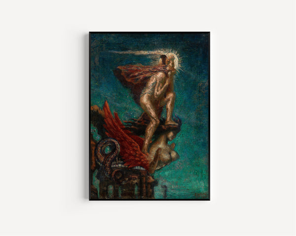 Jean Delville — Le Génie vainqueur (Green Sky) | Symbolist Art Print