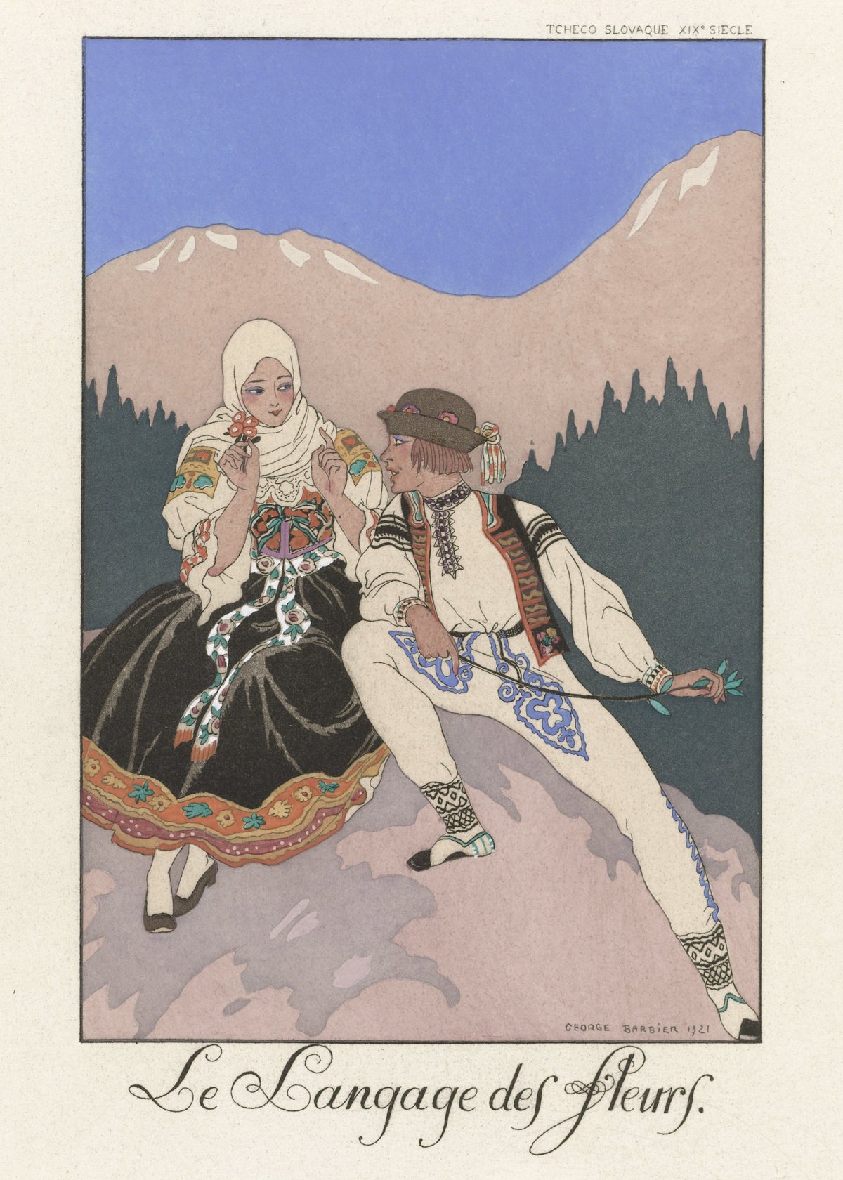 George Barbier — Le Langage des fleurs | Art Deco Fashion Print