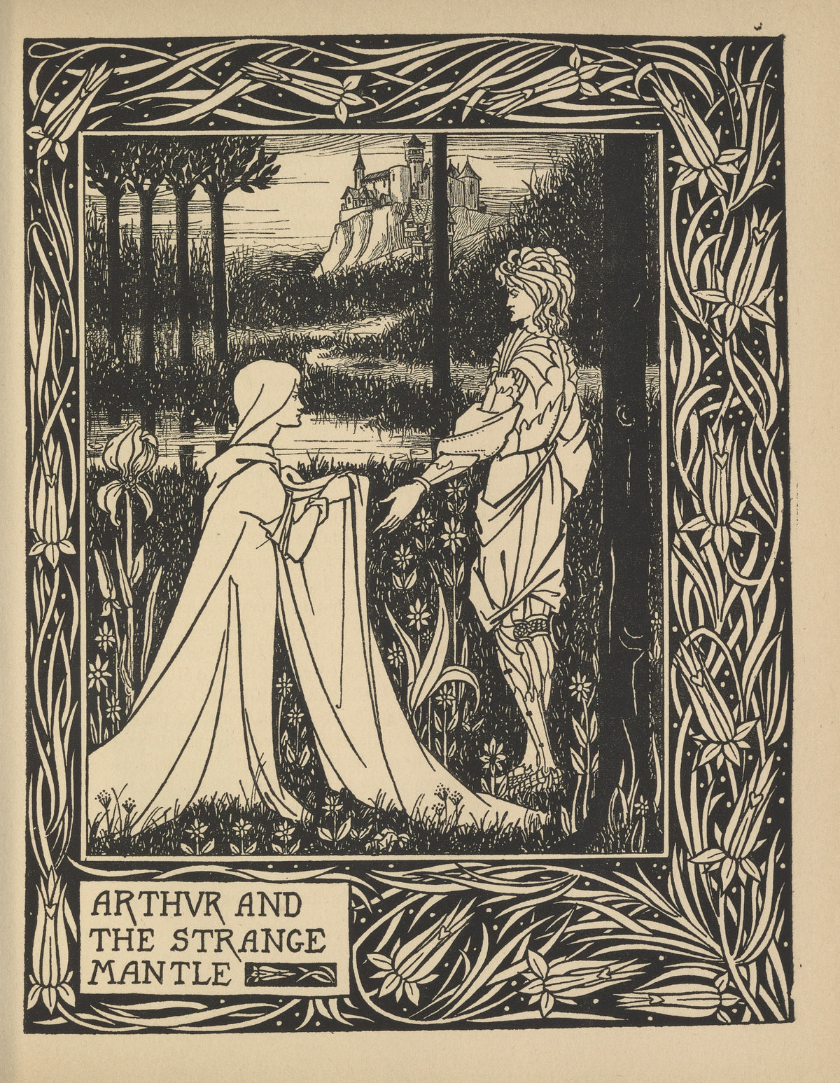 Aubrey Beardsley — Le Morte Darthur: Arthur and the Strange Mantle | Art Nouveau Illustration Print
