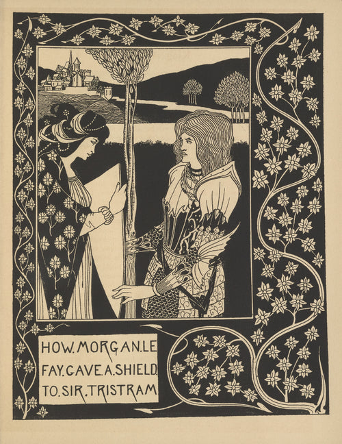 Aubrey Beardsley — Le Morte Darthur: How Morgan le Fay Gave a Shield to Sir Tristram | Art Nouveau Illustration Print